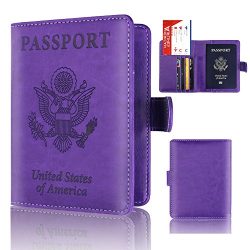 ❤️Sunbona Card Holder Wallet Solid Color Hasp Antimagnetic Certificate Card Bag Pa ...