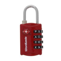 Wordlock LL-206-RD TSA Approved Combination Luggage Lock – 4 Dial, Red