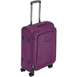 AmazonBasics Premium Expandable Softside Spinner Luggage With TSA Lock- 21 Inch, Purple