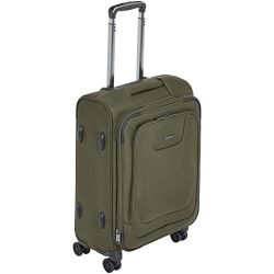 AmazonBasics Premium Expandable Softside Spinner Luggage With TSA Lock- 21 Inch, Olive