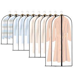 Xiazuo Garment Cover Bags (Pack of 10) Clear  Lightweight Suit Bags Dustproof Organizer Storage  ...