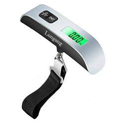 Longang 110 Lbs Digital Hanging Luggage Scale with Temperature Sensor and Tare Function, Battery ...