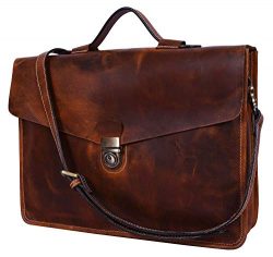 Addey Supply Company 16″ Leather Messenger Bag |Satchel Bag |Briefcase Bag 16 X 4 X 12 inc ...