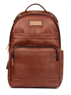 Victor 27 liters Faux Leather Backpack for 15.6 inch Laptops-Amber