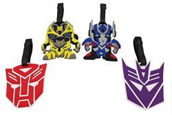 Finex Set of 4 – Transformers Optimus Prime Bumblebee Travel Luggage ID Tag Bag with Adjus ...