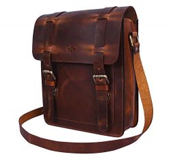 Addey Supply Company Small Messenger Bag Crossbody Shoulder Bag for Ipad 10 X 3.5 X 11 inch Caramel