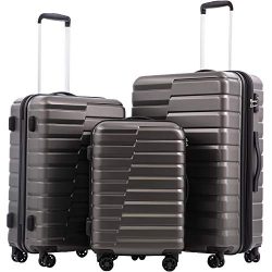 COOLIFE Luggage Expandable Suitcase PC+ABS 3 Piece Set with TSA Lock Spinner Carry on new fashio ...