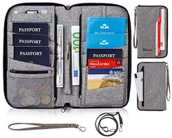 Valante Premium Family Travel Document Organizer Capacious RFID Passport Holder Wallet