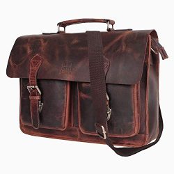 Leather Centric 15 Inch Buffalo Leather Laptop Messenger Bag Office Briefcase College Bag Fits U ...