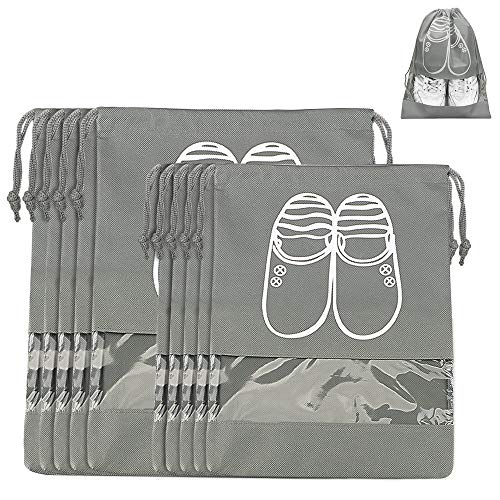 10 PCS Shoes Bags Travel Shoe Bags Dustproof Men&Women Grey ...