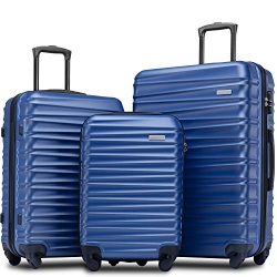 Merax Afuture Luggage Set Hardside Lightweight Spinner Suitcase 20″ 24″ 28″ (B ...