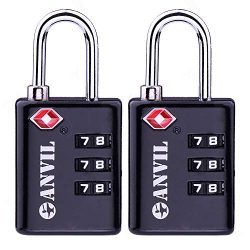 TSA Approved Luggage Locks, Durable Travel Lock with Inspection Indicator and 3 Digit Re-Settabl ...