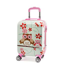 Lttxin Kids’ suitcase 19 inch Polycarbonate Carry On Luggage Lovely Hard Shell(upgrade per ...