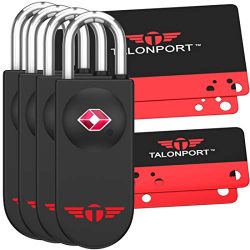 Keyless TSA Approved Luggage Lock with Lifetime Card Keys & No Combo to Forget (4 Pack)