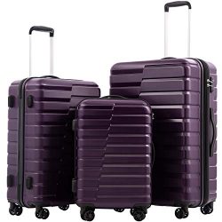 COOLIFE Luggage Expandable Suitcase PC+ABS 3 Piece Set with TSA Lock Spinner Carry on new fashio ...