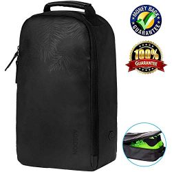 AGSDON Golf Shoe Bag, Premium Zipped Sports Bags Shoes Case – Black