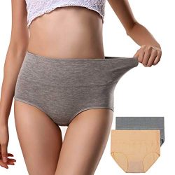 Annyison Women Panties 4/5 Pack, Soft Cotton High Waist Breathable Solid Color Briefs Panties fo ...