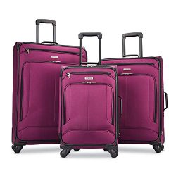 American Tourister Pop Max 3-Piece Softside (sp21/25/29) Luggage Set with Spinner Wheels, Berry