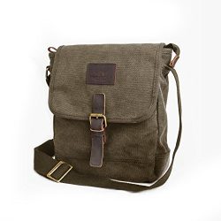 Canvas Messenger Bag TOPWOLF Small Crossbody Bag Casual Travel Working Tools Bag Shoulder Bag Ho ...