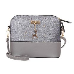 Clearance Sale! ZOMUSAR Women Fashion PU Leather Zipper Splice Handbag Shoulder Shell Bag Shiny  ...