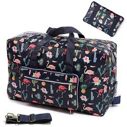 Womens Foldable Travel Duffel Bag 50L Large Cute Floral Travel Bag Weekender Overnight Carry On  ...