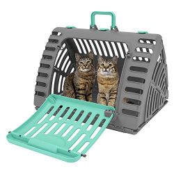 SportPet Designs X-Large Foldable Travel Cat Carrier – Front Door Plastic Collapsible Carrier