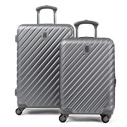 Citadel Deluxe 20″ and 24″ Hardside Spinner Luggage Set by Travelpro, Gun Metal Gray