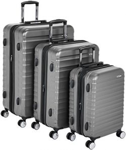 AmazonBasics Premium Hardside Spinner Luggage with Built-In TSA Lock – 3-Piece Set (20R ...