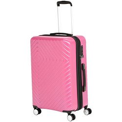 AmazonBasics Geometric Travel Luggage Expandable Suitcase Spinner with Wheels and Built-In TSA L ...