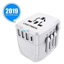 Castries Universal Travel Adapter, 2300W International Power Adapter with Dual Fuse, European Pl ...