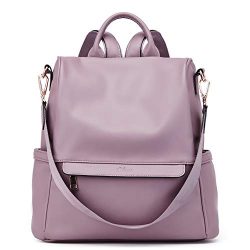 Women Backpack Purse Fashion Leather Large Travel Bag Ladies Shoulder Bags Purple