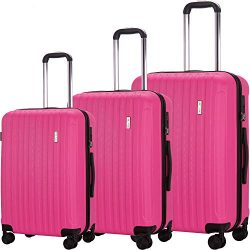 Luggage Set 3 Piece Suitcases ABS Trolley Suitcase Spinner Hardshell Lightweight TSA