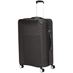 AmazonBasics Geometric Travel Luggage Expandable Suitcase Spinner with Wheels and Built-In TSA L ...