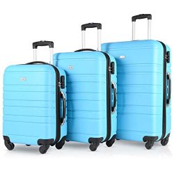 Luggage Set 3 Piece Set Suitcase Lightweight Carry-On Luggage,100% ABS Material Hard Shells(20in ...