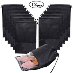 Minelife 12 Pcs Large Travel Storage Shoe Bag, Waterproof Shoe Bags for Gym Traveling, Shoe Pouc ...