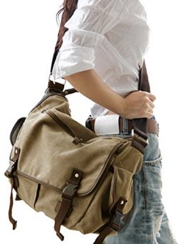 Digital baby Big Vintage Canvas Messenger Bag Book Laptop Shoulder School Ladys Women Men New