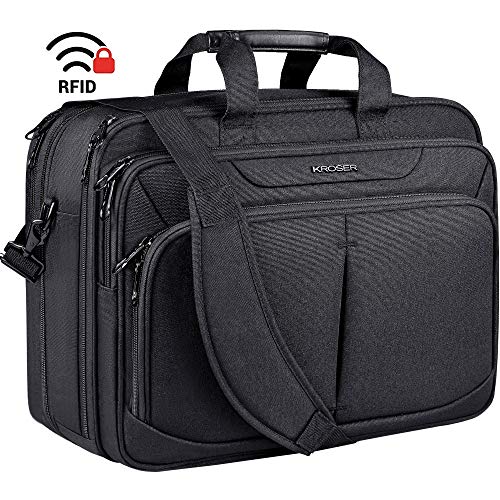 KROSER Premium Laptop Bag 17 Inch Expandable Lightweight Briefcase ...