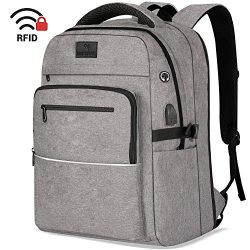 WhiteFang 17.3 Inch Laptop Backpack,TSA Friendly Business Travel Laptop Backpack with USB Chargi ...