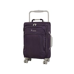 IT Luggage 22″ World’s Lightest 8 Wheel Spinner, Purple Pennant With Cobblestone Trim