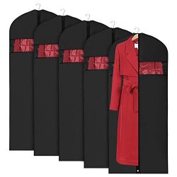 Univivi Lightweight Garment Bags for Storage (5 Pack 60 inch) Washable Suit Cover for Dresses,Wi ...