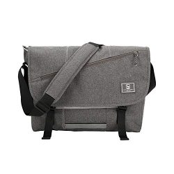 OIWAS Messenger Bag Satchel Leisure Canvas 15 Inch Laptop Shoulder Briefcase Pack Crossbody Back ...