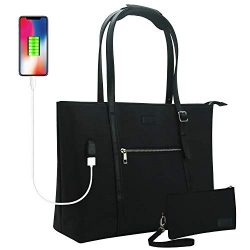 Laptop Tote Bag, Chomeiu 15.6 inch Laptop Organizer Bag with USB Charging Port Multi-Compartment ...