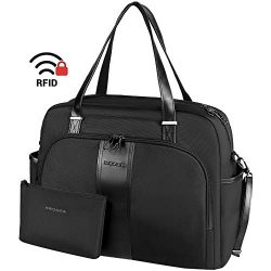 KROSER Laptop Tote Bag 15.6″ Stylish Shoulder Bag Water-Repellent Large Travel Bag with RF ...