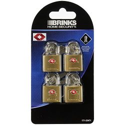 Brinks 171-20471 Solid Brass Keyed Lock (4-Pack), 22Mm