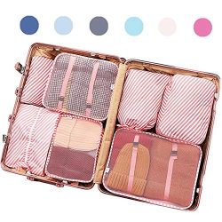 Luggage Organizers, 7 Set Packing Cubes for Travel With Shoe Bag, Compression Cells, Accessories ...