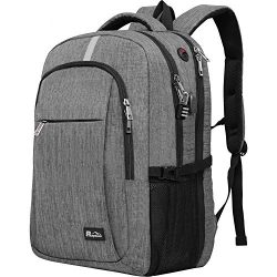 Travel Laptop Backpack with USB Charging Port, Raydem 17.3 Inch Water Resistant School Backpack  ...