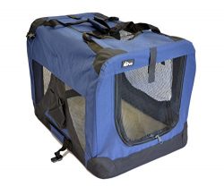 topPets Portable Soft Pet Carrier – Medium: 24″x16″x16″ – Dark Blue