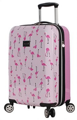 Betsey Johnson Luggage Hardside Carry On 20″ Suitcase With Spinner Wheels (20in, Flamingo  ...