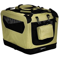 AmazonBasics Premium Folding Portable Soft Pet Dog Crate Carrier Kennel – 21 x 15 x 15 Inc ...