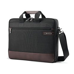 Samsonite Kombi Slimbrief Briefcase, Black/Brown, One Size